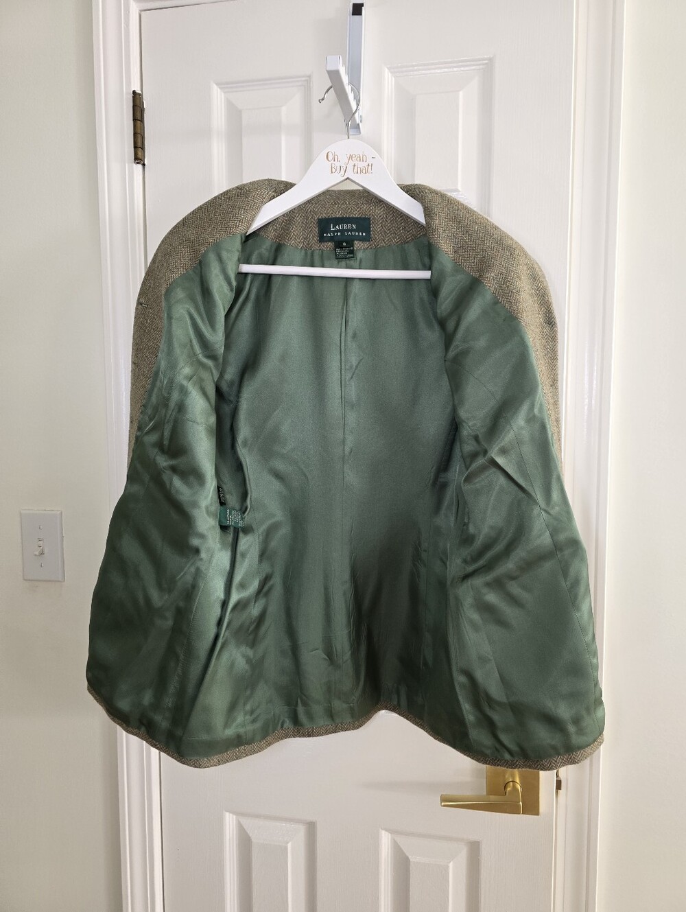 NEW Lauren Ralph Lauren Wool Tweed Blazer Riding Jacket Size 8 DEADSTOCK - Picture 5 of 16